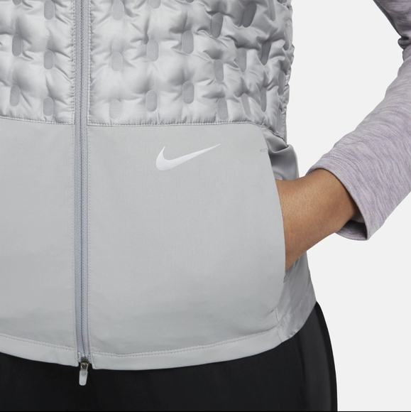 Nike Therma-FIT ADV Vest Running Packable Downfill Lightweight Silver Grey M NWT - Picture 5 of 16